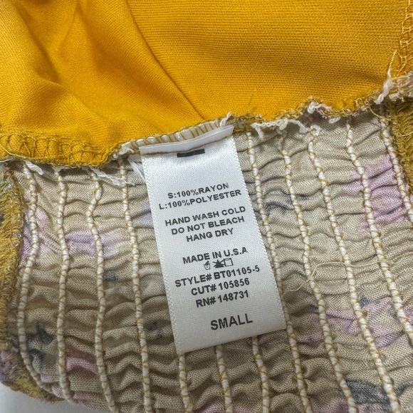 MUSTARD ROAD TRIPPIN' TIE BACK SCARF TUBE TOP Sz S - Picture 5 of 8